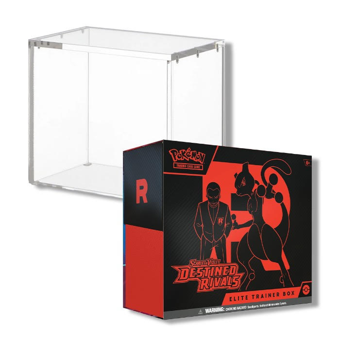 pokemon acrylic case booster box Elite Trainer Box Acrylic Case | The Hobby Lair Deluxe Case Compatible with Pokemon ETB | Magnetic Easy Top Loading